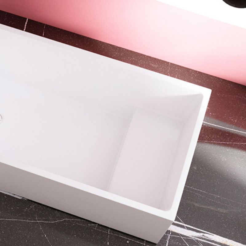 Freestanding Acrylic Bathtub White Rectangular Modern Back to Wall Bath Clearhalo 'Bathroom Remodel & Bathroom Fixtures' 'Bathtubs' 'Home Improvement' 'home_improvement' 'home_improvement_bathtubs' 'Showers & Bathtubs' 1200x1200_b8f2a3f6-9783-4e2a-93fd-07645ad590af