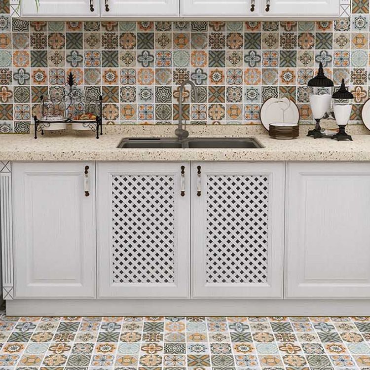 Spanish Pattern Singular Tile Water Resistant Peel & Stick Tile for Backsplash Wall Clearhalo 'Flooring 'Home Improvement' 'home_improvement' 'home_improvement_peel_stick_blacksplash' 'Peel & Stick Backsplash Tile' 'peel_stick_blacksplash' 'Walls & Ceilings' Walls and Ceiling' 1200x1200_b914414b-a9cc-4a2e-82db-06d9f61094f7