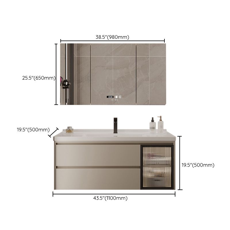 2 Drawers Vanity Wood Frame Wall Mount Rectangle Single Sink Bathroom Vanity with Mirror Clearhalo 'Bathroom Remodel & Bathroom Fixtures' 'Bathroom Vanities' 'bathroom_vanities' 'Home Improvement' 'home_improvement' 'home_improvement_bathroom_vanities' 1200x1200_b917d3d4-aabe-4718-a434-e09016cb387b