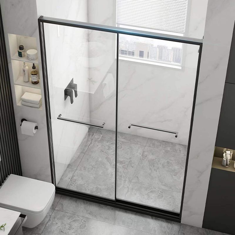 Transparent Double Glass Shower Bath Door Metal Framed Shower Door Clearhalo 'Bathroom Remodel & Bathroom Fixtures' 'Home Improvement' 'home_improvement' 'home_improvement_shower_tub_doors' 'Shower and Tub Doors' 'shower_tub_doors' 'Showers & Bathtubs' 1200x1200_b91fe0cb-68b3-4e16-bcd2-5681dfd053b1