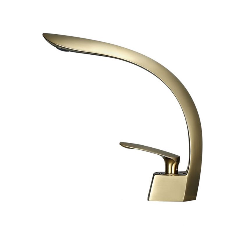 Glam Single Handle Sink Faucet Brass Bathroom Gooseneck Faucet Clearhalo 'Bathroom Remodel & Bathroom Fixtures' 'Bathroom Sink Faucets' 'Bathroom Sinks & Faucet Components' 'bathroom_sink_faucets' 'Home Improvement' 'home_improvement' 'home_improvement_bathroom_sink_faucets' 1200x1200_b92b243d-9ce8-4eb3-a739-9d4b227f3c49