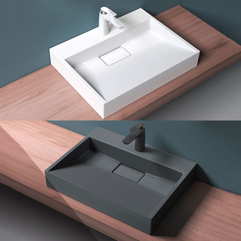 Modern Vessel Bathroom Sink Rectangular Single Faucet Hole Wash Stand(not Included Faucet) Clearhalo 'Bathroom Remodel & Bathroom Fixtures' 'Bathroom Sinks & Faucet Components' 'Bathroom Sinks' 'bathroom_sink' 'Home Improvement' 'home_improvement' 'home_improvement_bathroom_sink' 1200x1200_b9322048-a078-4741-b52d-60341119da0c