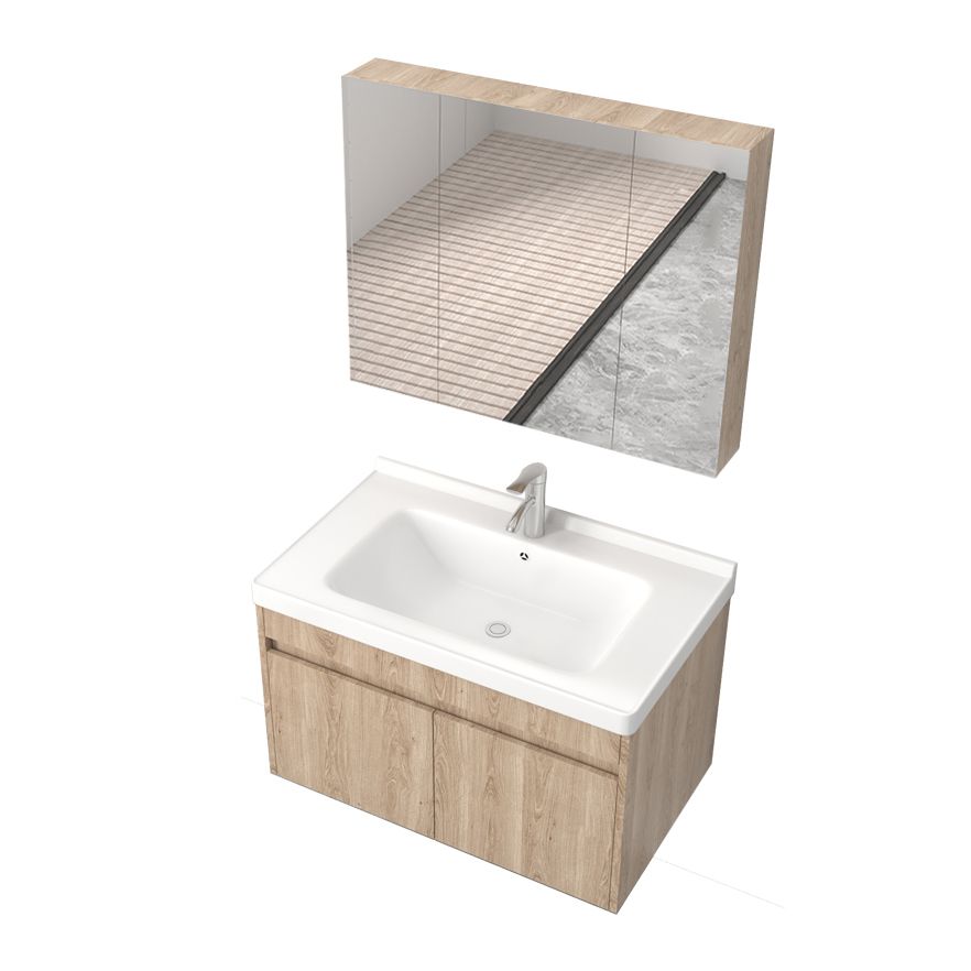 Mid Century Modern Sink Vanity Wood Wall Mount Faucet Included Bathroom Vanity Clearhalo 'Bathroom Remodel & Bathroom Fixtures' 'Bathroom Vanities' 'bathroom_vanities' 'Home Improvement' 'home_improvement' 'home_improvement_bathroom_vanities' 1200x1200_b9426f52-cba0-4546-90c0-3357de3fdbe1