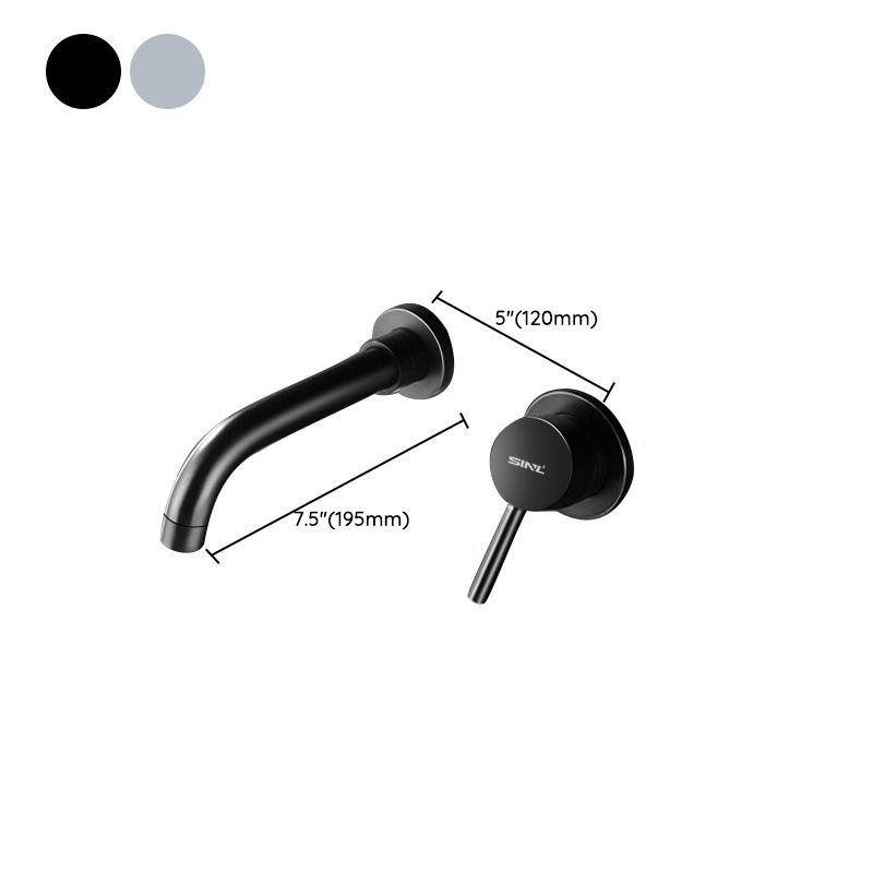 Widespread Wall Mounted Bathroom Sink Faucet Lever Handle Low Arc Sink Faucet Clearhalo 'Bathroom Remodel & Bathroom Fixtures' 'Bathroom Sink Faucets' 'Bathroom Sinks & Faucet Components' 'bathroom_sink_faucets' 'Home Improvement' 'home_improvement' 'home_improvement_bathroom_sink_faucets' 1200x1200_b950a6d3-605a-463e-bbe1-79278d7afffe