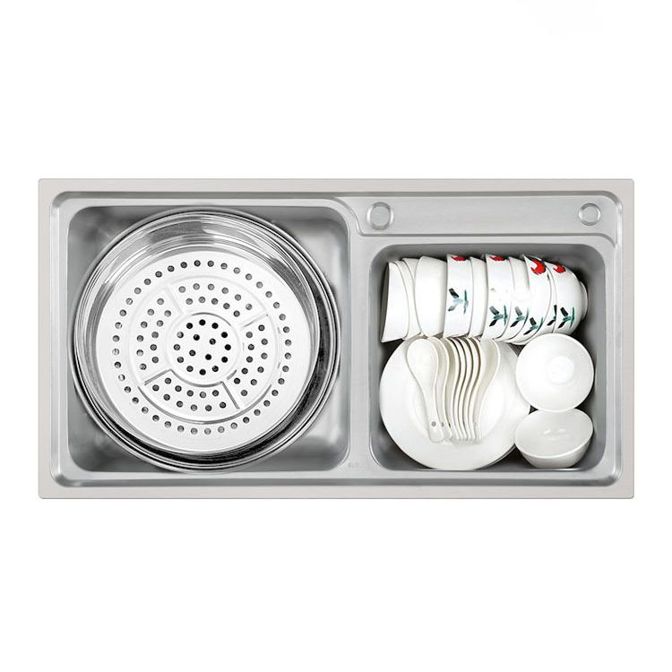 Stainless Steel Kitchen Sink Drop-In Contemporary Style Kitchen Double Sink Clearhalo 'Home Improvement' 'home_improvement' 'home_improvement_kitchen_sinks' 'Kitchen Remodel & Kitchen Fixtures' 'Kitchen Sinks & Faucet Components' 'Kitchen Sinks' 'kitchen_sinks' 1200x1200_b9560d6c-8338-4e0a-9061-84c8c6d13286