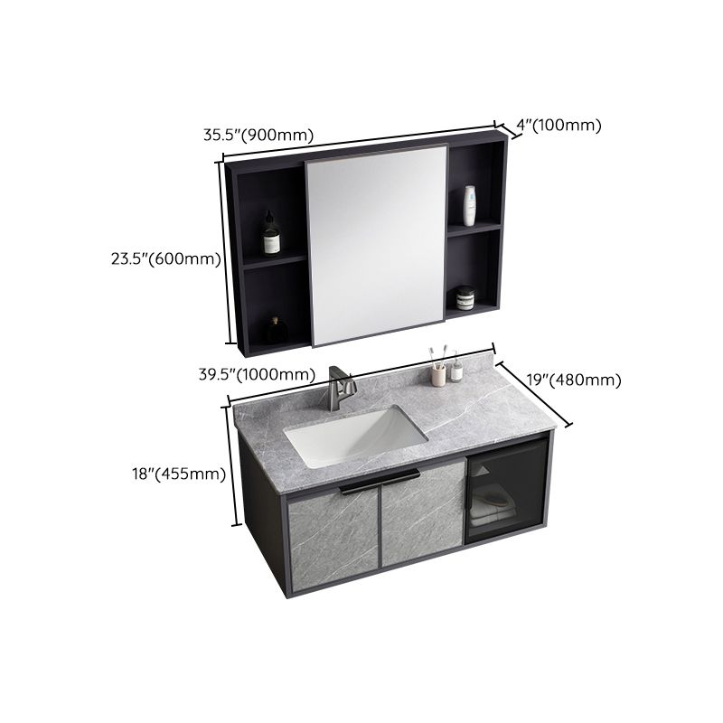 Modern Bathroom Sink Vanity Wall Mounted Bathroom Sink Vanity Faucet Included Clearhalo 'Bathroom Remodel & Bathroom Fixtures' 'Bathroom Vanities' 'bathroom_vanities' 'Home Improvement' 'home_improvement' 'home_improvement_bathroom_vanities' 1200x1200_b9612d68-de7f-4505-b3de-57d081758b10