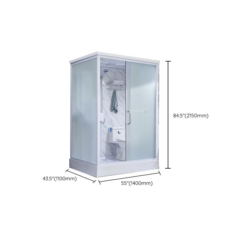 Rectangular Frosted Glass Shower Enclosure Single Sliding Framed Shower Enclosure Clearhalo 'Bathroom Remodel & Bathroom Fixtures' 'Home Improvement' 'home_improvement' 'home_improvement_shower_stalls_enclosures' 'Shower Stalls & Enclosures' 'shower_stalls_enclosures' 'Showers & Bathtubs' 1200x1200_b9647b4c-8cec-4b90-a858-e43d71f91ce3
