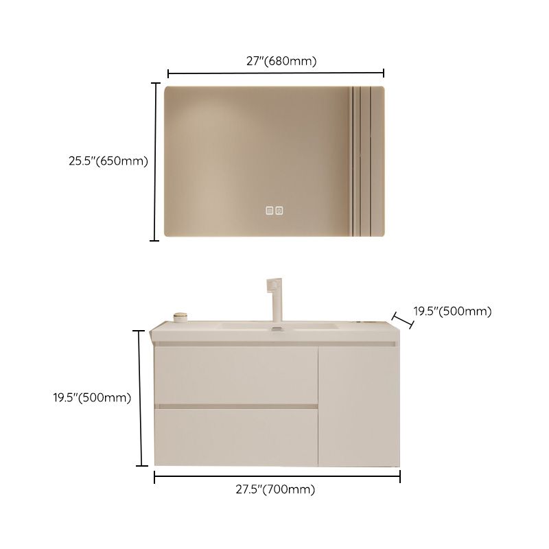 Drawers Vanity Set White Wood Rectangle Single Sink Wall Mount Bath Vanity with Mirror Clearhalo 'Bathroom Remodel & Bathroom Fixtures' 'Bathroom Vanities' 'bathroom_vanities' 'Home Improvement' 'home_improvement' 'home_improvement_bathroom_vanities' 1200x1200_b969027b-80f1-474b-aa30-4e85fd8aab0f