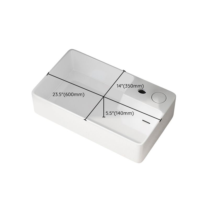 Modern Vessel Bathroom Sink Rectangular Porcelain with Overflow and Faucet Basin Sink Clearhalo 'Bathroom Remodel & Bathroom Fixtures' 'Bathroom Sinks & Faucet Components' 'Bathroom Sinks' 'bathroom_sink' 'Home Improvement' 'home_improvement' 'home_improvement_bathroom_sink' 1200x1200_b98d2a21-aaa9-46d6-97d8-74d47a4814a3