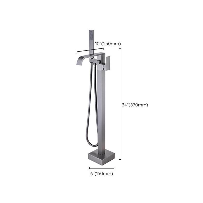 Modern Floor Mounted Metal Freestanding Tub Filler One Handle Freestanding Bathtub Faucet Clearhalo 'Bathroom Remodel & Bathroom Fixtures' 'Bathtub Faucets' 'bathtub_faucets' 'Home Improvement' 'home_improvement' 'home_improvement_bathtub_faucets' 1200x1200_b98e72de-9798-463f-b22e-7d3ee2b956a1
