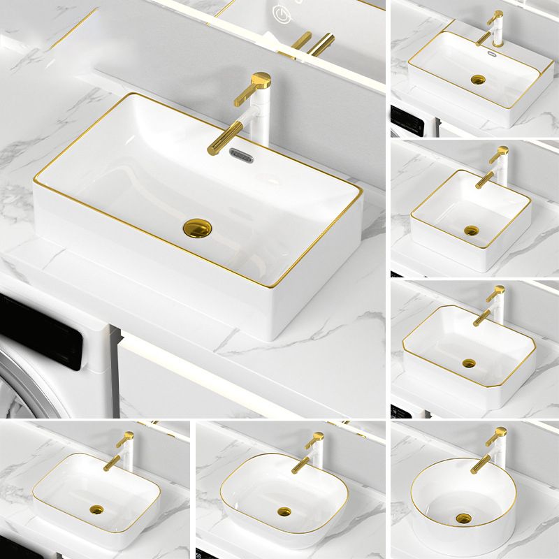 Traditional Vessel Sink Rectangular Porcelain with Overflow And Drain Assembly Wash Stand Clearhalo 'Bathroom Remodel & Bathroom Fixtures' 'Bathroom Sinks & Faucet Components' 'Bathroom Sinks' 'bathroom_sink' 'Home Improvement' 'home_improvement' 'home_improvement_bathroom_sink' 1200x1200_b9a640a7-4f41-4f71-9a3a-b1953aa615ff