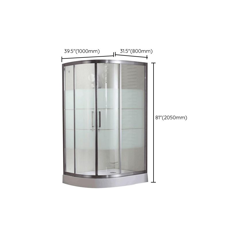 Round Shower Kit Double Sliding Tempered Glass Shower Enclosure Clearhalo 'Bathroom Remodel & Bathroom Fixtures' 'Home Improvement' 'home_improvement' 'home_improvement_shower_stalls_enclosures' 'Shower Stalls & Enclosures' 'shower_stalls_enclosures' 'Showers & Bathtubs' 1200x1200_b9b43a87-d69a-45e3-ab0e-0980a6a6ff29