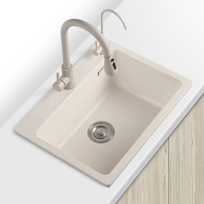 White Quartz Kitchen Sink Rectangle Single Bowl Sink with Basket Strainer Clearhalo 'Home Improvement' 'home_improvement' 'home_improvement_kitchen_sinks' 'Kitchen Remodel & Kitchen Fixtures' 'Kitchen Sinks & Faucet Components' 'Kitchen Sinks' 'kitchen_sinks' 1200x1200_b9b5e488-a955-41a4-a7cb-e14b993de498