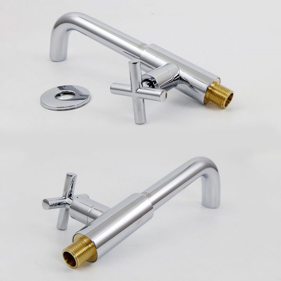Wall Mounted Faucets Single Cross Handle Faucet for Bathroom Clearhalo 'Bathroom Remodel & Bathroom Fixtures' 'Bathroom Sink Faucets' 'Bathroom Sinks & Faucet Components' 'bathroom_sink_faucets' 'Home Improvement' 'home_improvement' 'home_improvement_bathroom_sink_faucets' 1200x1200_b9bbcb9d-3190-4103-b70f-bbee7b32ed40