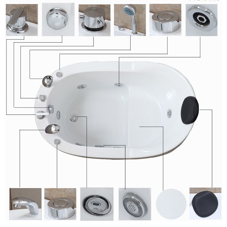 Stand Alone Acrylic Bathtub Modern Oval Left-Hand Drain Bath Tub Clearhalo 'Bathroom Remodel & Bathroom Fixtures' 'Bathtubs' 'Home Improvement' 'home_improvement' 'home_improvement_bathtubs' 'Showers & Bathtubs' 1200x1200_b9be6611-ea01-4892-89f8-1b3cb187e62c