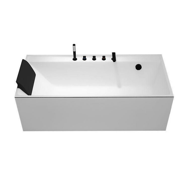 Modern Rectangular Bathtub Acrylic Soaking White Back to Wall Bathtub Clearhalo 'Bathroom Remodel & Bathroom Fixtures' 'Bathtubs' 'Home Improvement' 'home_improvement' 'home_improvement_bathtubs' 'Showers & Bathtubs' 1200x1200_b9f47b1b-f580-4fc4-8db0-df3977ac67af