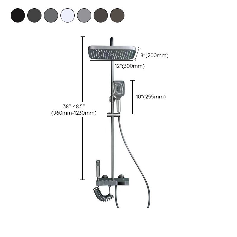 Bathroom Shower System Square Handheld Shower Head Wall Mounted Shower Trim Clearhalo 'Bathroom Remodel & Bathroom Fixtures' 'Home Improvement' 'home_improvement' 'home_improvement_shower_faucets' 'Shower Faucets & Systems' 'shower_faucets' 'Showers & Bathtubs Plumbing' 'Showers & Bathtubs' 1200x1200_ba0053db-e0bc-4d34-b5e4-565f3b64551c