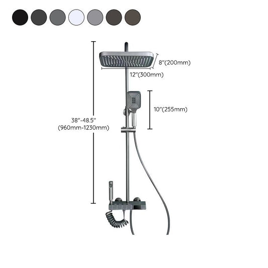 Bathroom Shower System Square Handheld Shower Head Wall Mounted Shower Trim Clearhalo 'Bathroom Remodel & Bathroom Fixtures' 'Home Improvement' 'home_improvement' 'home_improvement_shower_faucets' 'Shower Faucets & Systems' 'shower_faucets' 'Showers & Bathtubs Plumbing' 'Showers & Bathtubs' 1200x1200_ba0053db-e0bc-4d34-b5e4-565f3b64551c