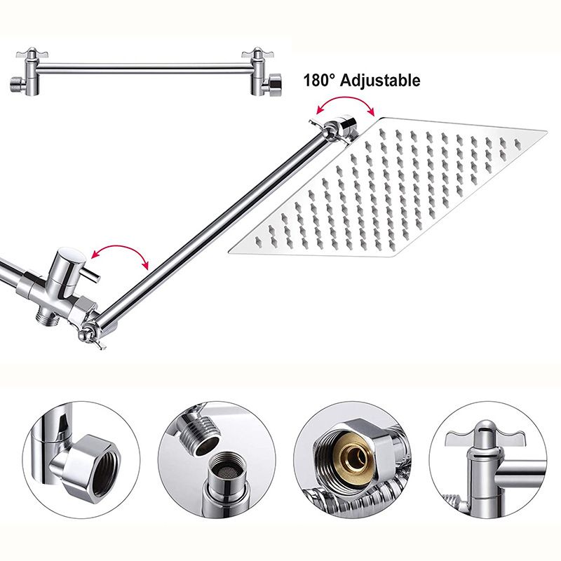 Square Shape Dual Shower Heads Modern Home Metal Dual Shower Heads Clearhalo 'Bathroom Remodel & Bathroom Fixtures' 'Home Improvement' 'home_improvement' 'home_improvement_shower_heads' 'Shower Heads' 'shower_heads' 'Showers & Bathtubs Plumbing' 'Showers & Bathtubs' 1200x1200_ba01e9f1-2dab-47a3-b97d-7009a0620e19