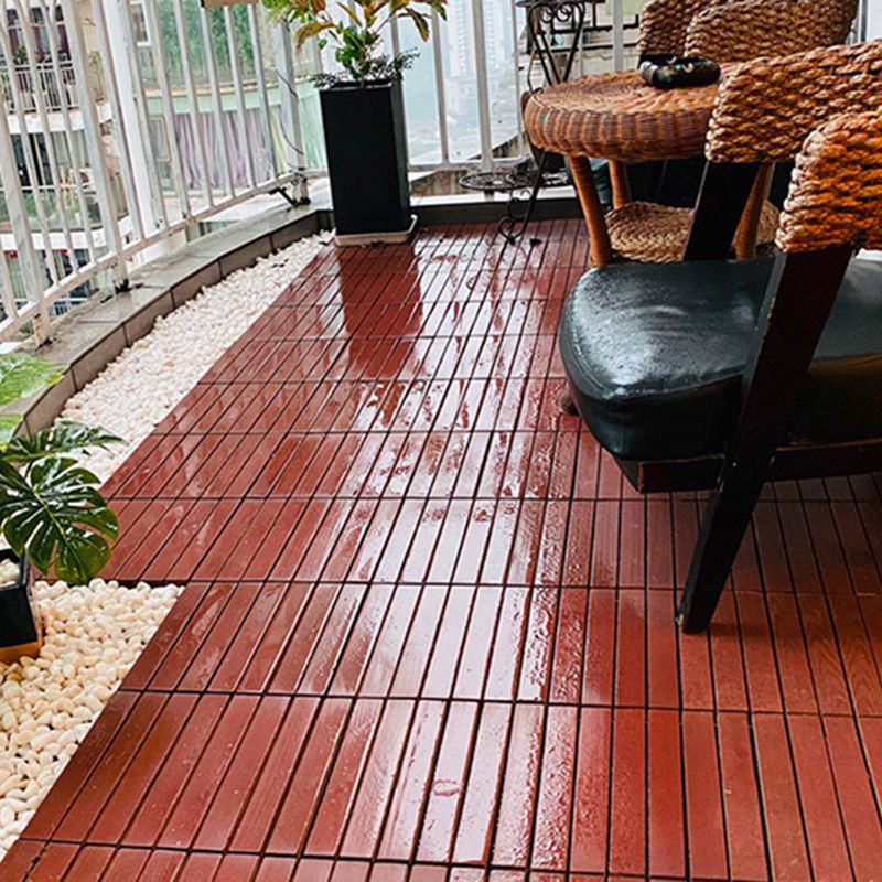 Red 6-Slat Square Wood Patio Tiles Snap Fit Installation Floor Board Tiles Clearhalo 'Home Improvement' 'home_improvement' 'home_improvement_outdoor_deck_tiles_planks' 'Outdoor Deck Tiles & Planks' 'Outdoor Flooring & Tile' 'Outdoor Remodel' 'outdoor_deck_tiles_planks' 1200x1200_ba130c26-8068-4c85-92b4-316acb6a6909