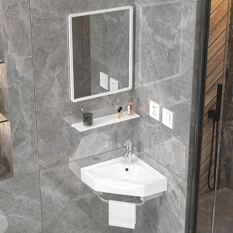 Bathroom Sink White Ceramic Wall-mounted Mirror Faucet Anti-spill Sink Clearhalo 'Bathroom Remodel & Bathroom Fixtures' 'Bathroom Sinks & Faucet Components' 'Bathroom Sinks' 'bathroom_sink' 'Home Improvement' 'home_improvement' 'home_improvement_bathroom_sink' 1200x1200_ba245e0f-3e95-44ad-a4fe-0bbeaaa644c2