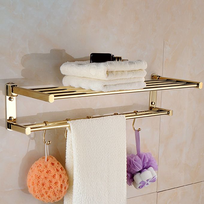 Polished Gold 4 Piece Bathroom Accessory Set Brass Bathroom Hardware Clearhalo 'Bathroom Hardware Sets' 'Bathroom Hardware' 'Bathroom Remodel & Bathroom Fixtures' 'bathroom_hardware_sets' 'Home Improvement' 'home_improvement' 'home_improvement_bathroom_hardware_sets' 1200x1200_ba2a7dd9-1d45-4a6e-bf15-c95cf69aad67