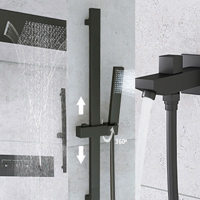 Shower Set into The Wall Concealed Waterfall Thermostatic Shower Set Full Copper Clearhalo 'Bathroom Remodel & Bathroom Fixtures' 'Home Improvement' 'home_improvement' 'home_improvement_shower_faucets' 'Shower Faucets & Systems' 'shower_faucets' 'Showers & Bathtubs Plumbing' 'Showers & Bathtubs' 1200x1200_ba386371-e35a-418a-93ec-d7c106d96c3c