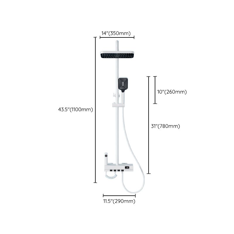 Modern Shower Head Combo Stainless Steel Slide Bar Included Wall Mounted Shower System Clearhalo 'Bathroom Remodel & Bathroom Fixtures' 'Home Improvement' 'home_improvement' 'home_improvement_shower_faucets' 'Shower Faucets & Systems' 'shower_faucets' 'Showers & Bathtubs Plumbing' 'Showers & Bathtubs' 1200x1200_ba39de27-72a0-47cd-b01f-8fa79fb44519