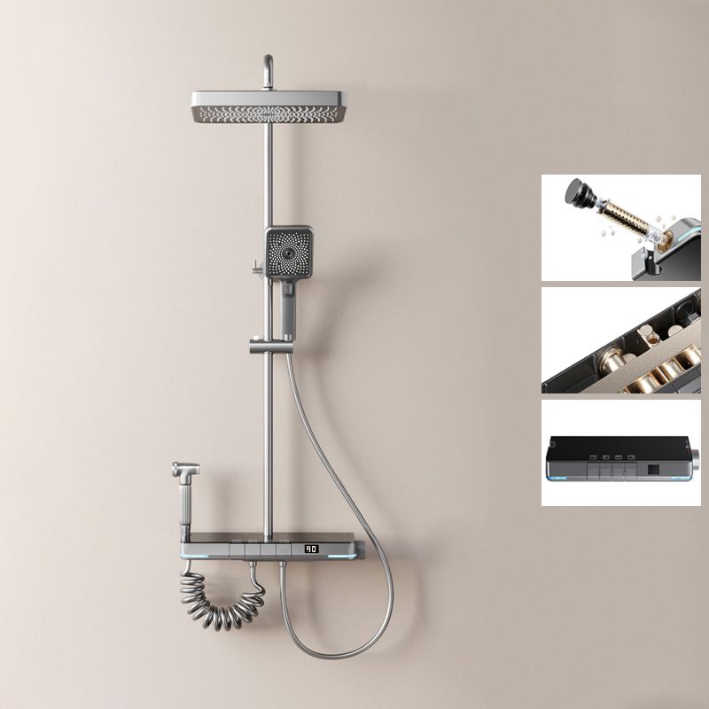 Modern Shower System Brass Slide Bar Included Wall Mounted Shower Set Clearhalo 'Bathroom Remodel & Bathroom Fixtures' 'Home Improvement' 'home_improvement' 'home_improvement_shower_faucets' 'Shower Faucets & Systems' 'shower_faucets' 'Showers & Bathtubs Plumbing' 'Showers & Bathtubs' 1200x1200_ba3fae93-caf4-4611-881d-db8292f0f631