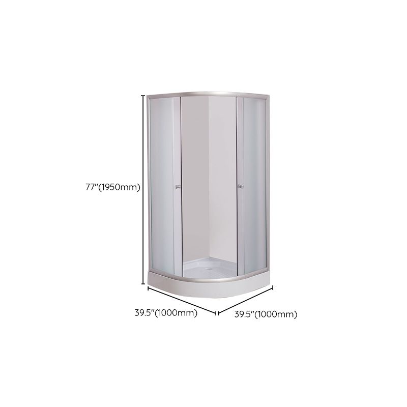 Double Sliding Shower Bath Door Semi Frameless Shower Door in Silver Clearhalo 'Bathroom Remodel & Bathroom Fixtures' 'Home Improvement' 'home_improvement' 'home_improvement_shower_tub_doors' 'Shower and Tub Doors' 'shower_tub_doors' 'Showers & Bathtubs' 1200x1200_ba6b6008-2778-4797-ae27-ab7abe1a54a5