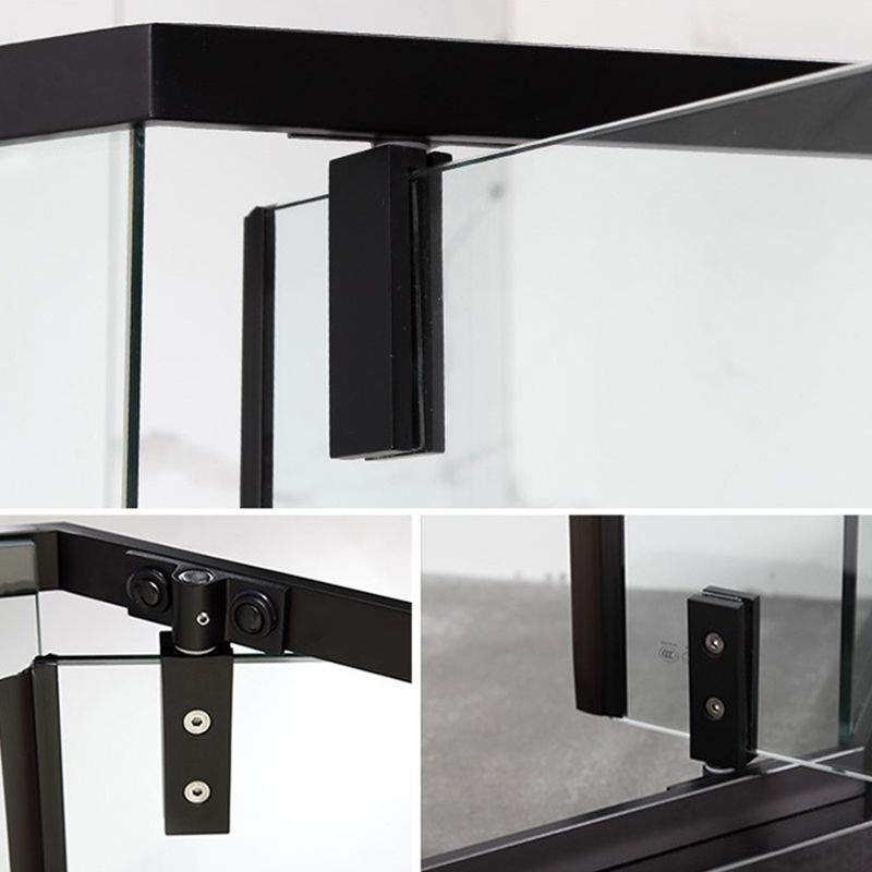 Metallic 77" H Framed Pivot Shower Doors Tempered Shower Door Clearhalo 'Bathroom Remodel & Bathroom Fixtures' 'Home Improvement' 'home_improvement' 'home_improvement_shower_tub_doors' 'Shower and Tub Doors' 'shower_tub_doors' 'Showers & Bathtubs' 1200x1200_ba6f8b76-8688-4838-a22c-05da33229dfc