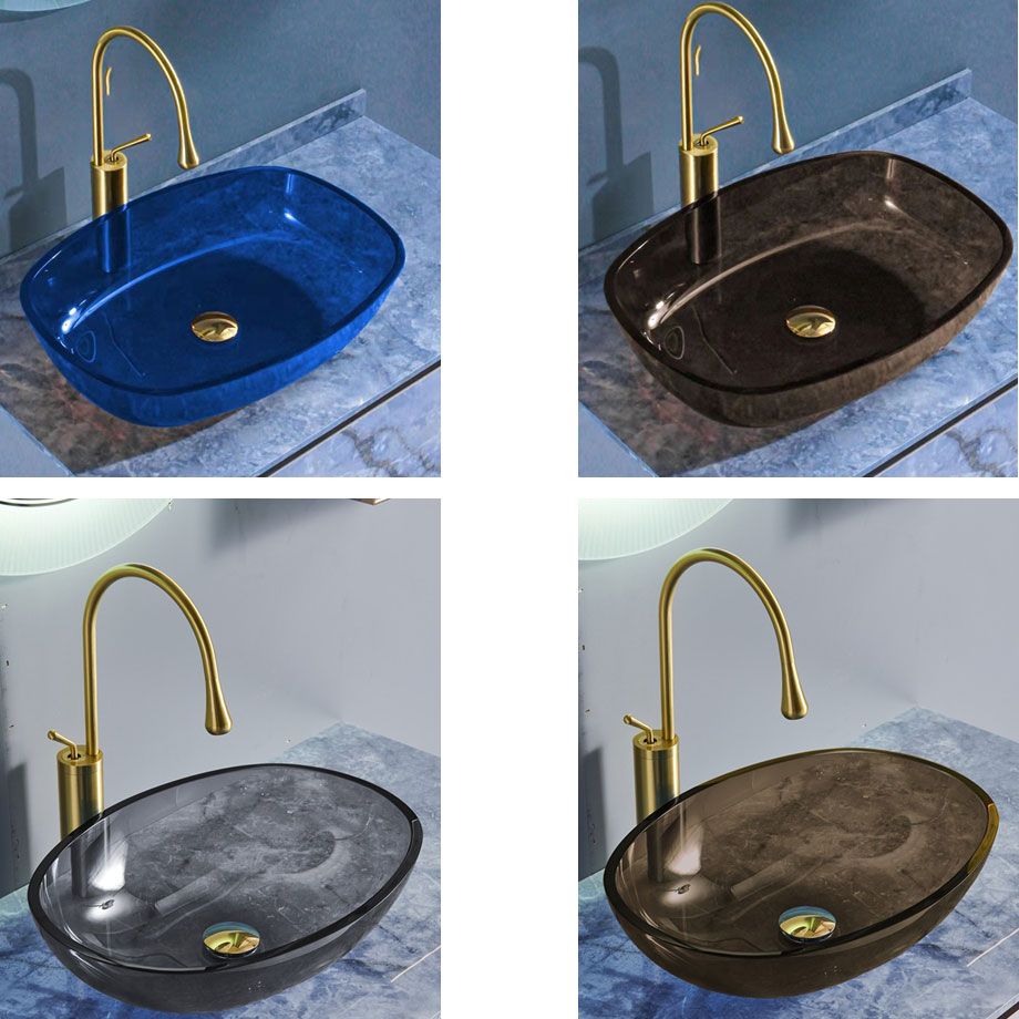 Modern Bathroom Sink Glass Oval-Shape Vessel Bathroom Sink with Pop-Up Drain Clearhalo 'Bathroom Remodel & Bathroom Fixtures' 'Bathroom Sinks & Faucet Components' 'Bathroom Sinks' 'bathroom_sink' 'Home Improvement' 'home_improvement' 'home_improvement_bathroom_sink' 1200x1200_ba82685c-7686-4cbe-bcdd-21e00cf169ed