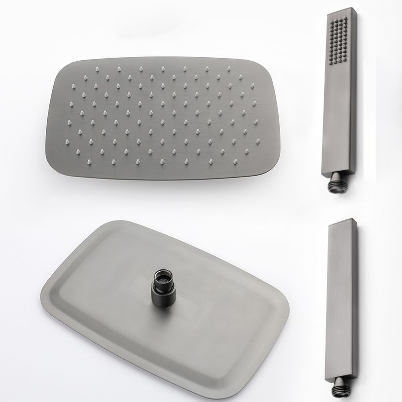 Square Shower System Wall Mount Shower Arm Grey Shower System with Shower Hose Clearhalo 'Bathroom Remodel & Bathroom Fixtures' 'Home Improvement' 'home_improvement' 'home_improvement_shower_faucets' 'Shower Faucets & Systems' 'shower_faucets' 'Showers & Bathtubs Plumbing' 'Showers & Bathtubs' 1200x1200_ba927977-92d2-42c2-ab23-fc19b6458d1a