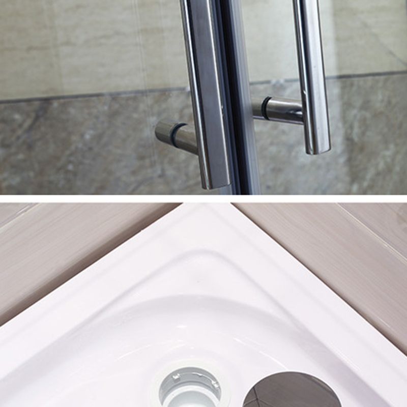 Round Shower Kit Tempered Glass Shower Enclosure with Door Handle Clearhalo 'Bathroom Remodel & Bathroom Fixtures' 'Home Improvement' 'home_improvement' 'home_improvement_shower_stalls_enclosures' 'Shower Stalls & Enclosures' 'shower_stalls_enclosures' 'Showers & Bathtubs' 1200x1200_ba94f8aa-7c78-4c5c-bd19-7960fd47b0ed