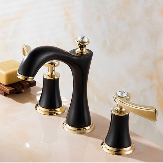 Modern Vessel Faucet Brass 2 Handles Low Arc Vessel Faucet for Home Clearhalo 'Bathroom Remodel & Bathroom Fixtures' 'Bathroom Sink Faucets' 'Bathroom Sinks & Faucet Components' 'bathroom_sink_faucets' 'Home Improvement' 'home_improvement' 'home_improvement_bathroom_sink_faucets' 1200x1200_ba9f35e0-29a5-4bbe-a062-0592b18665cb