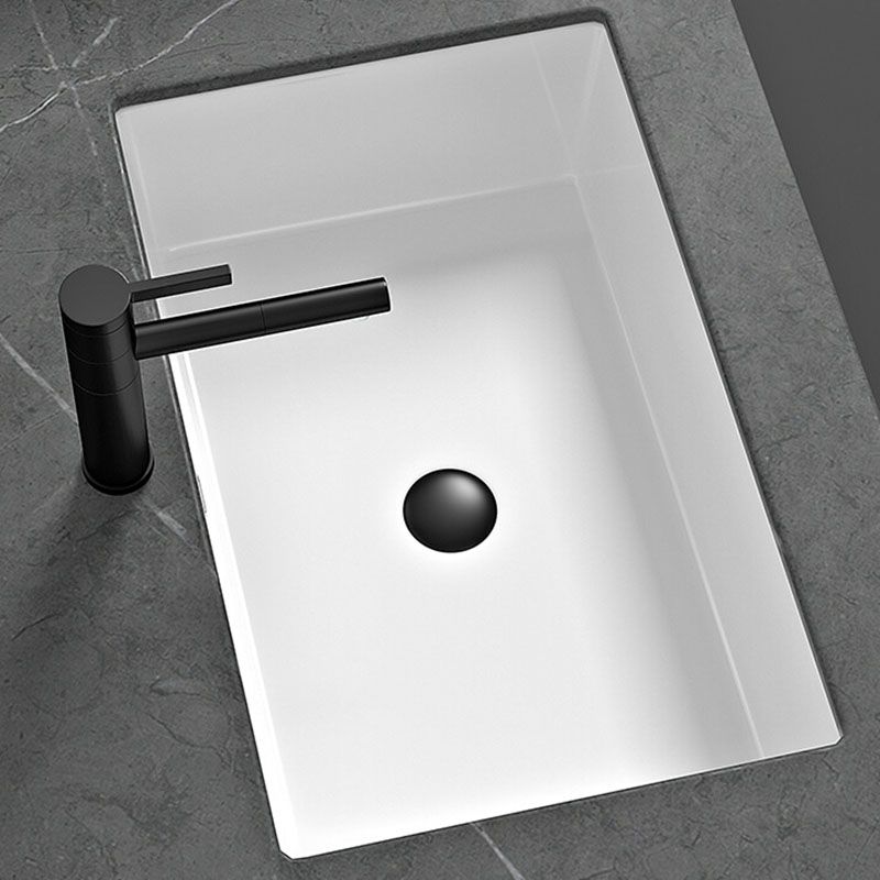 Bathroom Sink Ceramic Pull-out Faucet White Rectangular Washroom Sink Clearhalo 'Bathroom Remodel & Bathroom Fixtures' 'Bathroom Sinks & Faucet Components' 'Bathroom Sinks' 'bathroom_sink' 'Home Improvement' 'home_improvement' 'home_improvement_bathroom_sink' 1200x1200_bab36038-fb2e-4da0-b1e6-93c636d1d36f