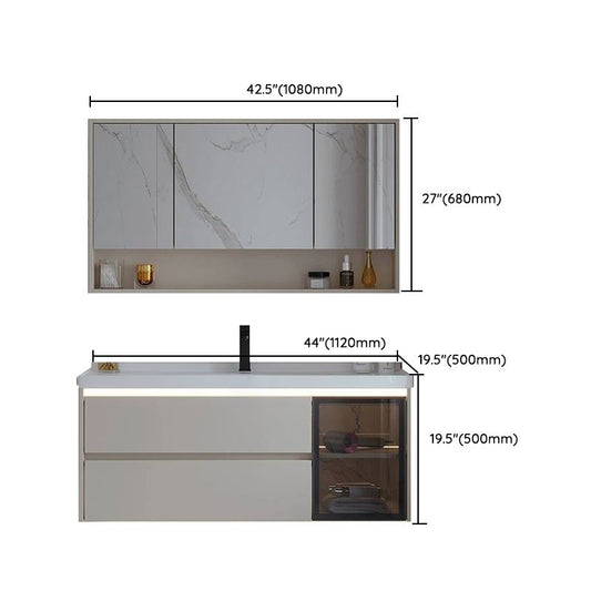 White Rectangular Solid Wood Wall Mount Open Console with Sink Set Clearhalo 'Bathroom Remodel & Bathroom Fixtures' 'Bathroom Vanities' 'bathroom_vanities' 'Home Improvement' 'home_improvement' 'home_improvement_bathroom_vanities' 1200x1200_bac33842-2037-4d52-8050-4797ce9bc370
