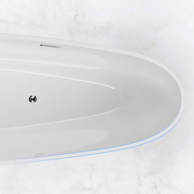 Modern Acrylic Bath Oval Freestanding Soaking White Back to Wall Bathtub Clearhalo 'Bathroom Remodel & Bathroom Fixtures' 'Bathtubs' 'Home Improvement' 'home_improvement' 'home_improvement_bathtubs' 'Showers & Bathtubs' 1200x1200_bad60588-8f24-458d-9b6a-4506c9678e31