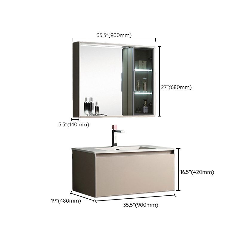 Contemporary Wooden Vanity Cabinet Mirror Bathroom Vanity Set with Storage Shelving Clearhalo 'Bathroom Remodel & Bathroom Fixtures' 'Bathroom Vanities' 'bathroom_vanities' 'Home Improvement' 'home_improvement' 'home_improvement_bathroom_vanities' 1200x1200_badcf318-3b63-4f19-80e6-0eecaed9be90