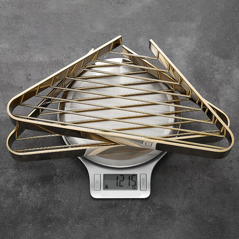 2-Piece Modern Bathroom Accessory Set, Polished Chrome/Gold, Bath Shelf Clearhalo 'Bathroom Hardware Sets' 'Bathroom Hardware' 'Bathroom Remodel & Bathroom Fixtures' 'bathroom_hardware_sets' 'Home Improvement' 'home_improvement' 'home_improvement_bathroom_hardware_sets' 1200x1200_baf2a34f-a5c0-4551-8807-a47d1fda3b1f