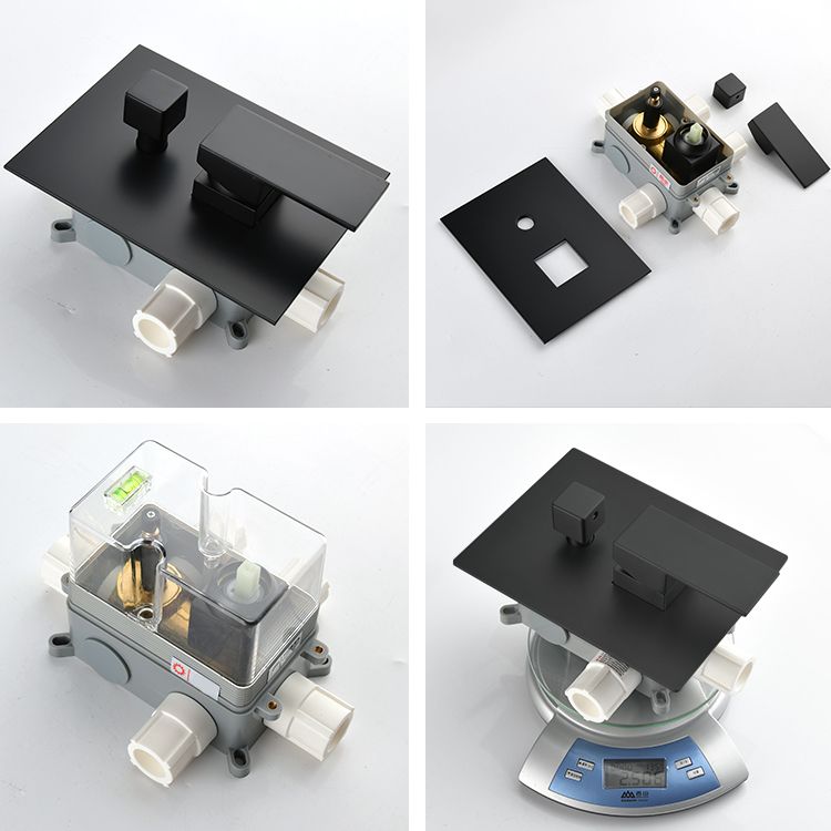 Modern Shower Faucet Brass Square Adjustable Shower Head Wall Mounted Shower Set Clearhalo 'Bathroom Remodel & Bathroom Fixtures' 'Home Improvement' 'home_improvement' 'home_improvement_shower_faucets' 'Shower Faucets & Systems' 'shower_faucets' 'Showers & Bathtubs Plumbing' 'Showers & Bathtubs' 1200x1200_bb0f0397-d9d5-4db5-a40b-57d8cf5b395b