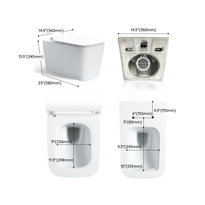 Wall-mounted Toilet Household In-wall Hidden Tank Soft-Close Seat Toilet Clearhalo 'Bathroom Remodel & Bathroom Fixtures' 'Home Improvement' 'home_improvement' 'home_improvement_toilets' 'Toilets & Bidets' 'Toilets' 1200x1200_bb22a735-fedf-4850-afa1-2cd0d2b71dc5