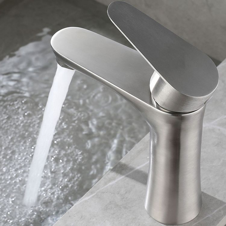 Circular Vessel Faucet Lever Handle Stainless Steel Bathroom Faucet with Water Hose Clearhalo 'Bathroom Remodel & Bathroom Fixtures' 'Bathroom Sink Faucets' 'Bathroom Sinks & Faucet Components' 'bathroom_sink_faucets' 'Home Improvement' 'home_improvement' 'home_improvement_bathroom_sink_faucets' 1200x1200_bb306033-b5a9-4a94-824a-15565da9e284