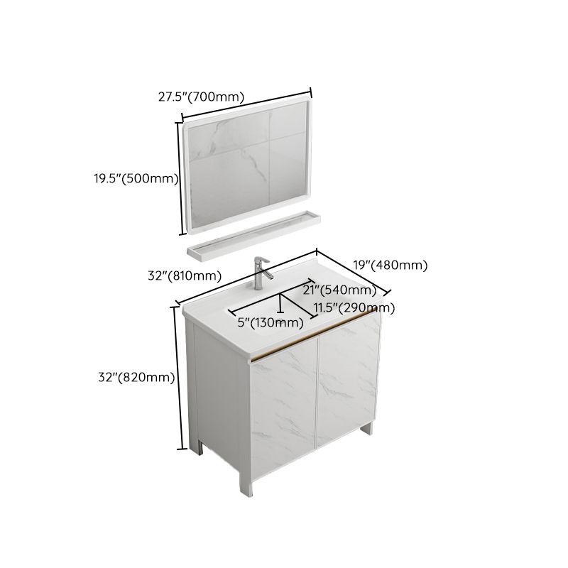 Free Standing Vanity Set White Drawer Faucet Ceramic Sink Vanity Set with Mirror Clearhalo 'Bathroom Remodel & Bathroom Fixtures' 'Bathroom Vanities' 'bathroom_vanities' 'Home Improvement' 'home_improvement' 'home_improvement_bathroom_vanities' 1200x1200_bb3d163d-2b5f-43d7-a1eb-36987930d850