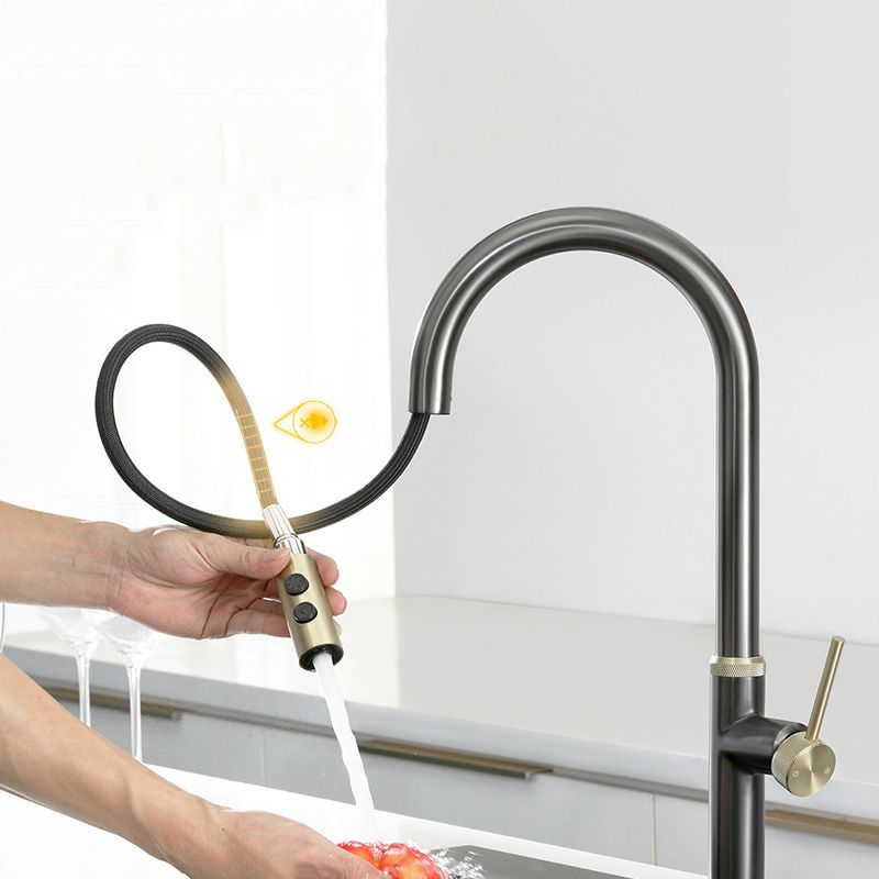 Touch Sensor Kitchen Faucet Swivel Spout with Pull Down Sprayer Clearhalo 'Home Improvement' 'home_improvement' 'home_improvement_kitchen_faucets' 'Kitchen Faucets' 'Kitchen Remodel & Kitchen Fixtures' 'Kitchen Sinks & Faucet Components' 'kitchen_faucets' 1200x1200_bb42a669-632d-4c20-96c9-64adff5dc246