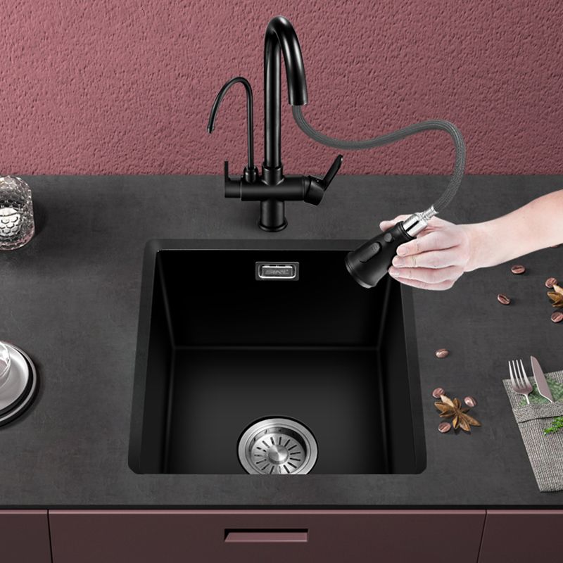 Quartz Kitchen Sink Single Bowl Drop-In Kitchen Sink with Rectangular Shape Clearhalo 'Home Improvement' 'home_improvement' 'home_improvement_kitchen_sinks' 'Kitchen Remodel & Kitchen Fixtures' 'Kitchen Sinks & Faucet Components' 'Kitchen Sinks' 'kitchen_sinks' 1200x1200_bb4801da-dbfd-48d4-8bc5-d9e3444f96ba