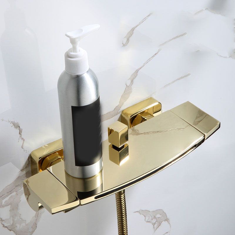 Traditional Wall Mounted Metal Tub Filler Low Arc Waterfall Tub Faucet Trim Clearhalo 'Bathroom Remodel & Bathroom Fixtures' 'Bathtub Faucets' 'bathtub_faucets' 'Home Improvement' 'home_improvement' 'home_improvement_bathtub_faucets' 1200x1200_bb49bb4c-e360-4f36-a293-ed446644c01c