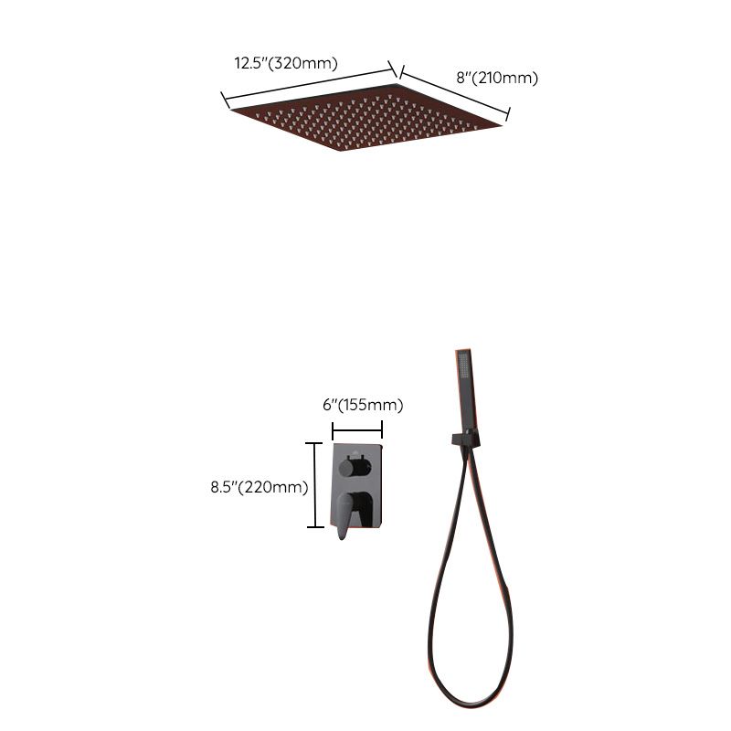 Modern Style Shower System Spot Resist Copper Wall Mounted Shower System Clearhalo 'Bathroom Remodel & Bathroom Fixtures' 'Home Improvement' 'home_improvement' 'home_improvement_shower_faucets' 'Shower Faucets & Systems' 'shower_faucets' 'Showers & Bathtubs Plumbing' 'Showers & Bathtubs' 1200x1200_bb98bfd4-f608-4f22-9556-284691262649