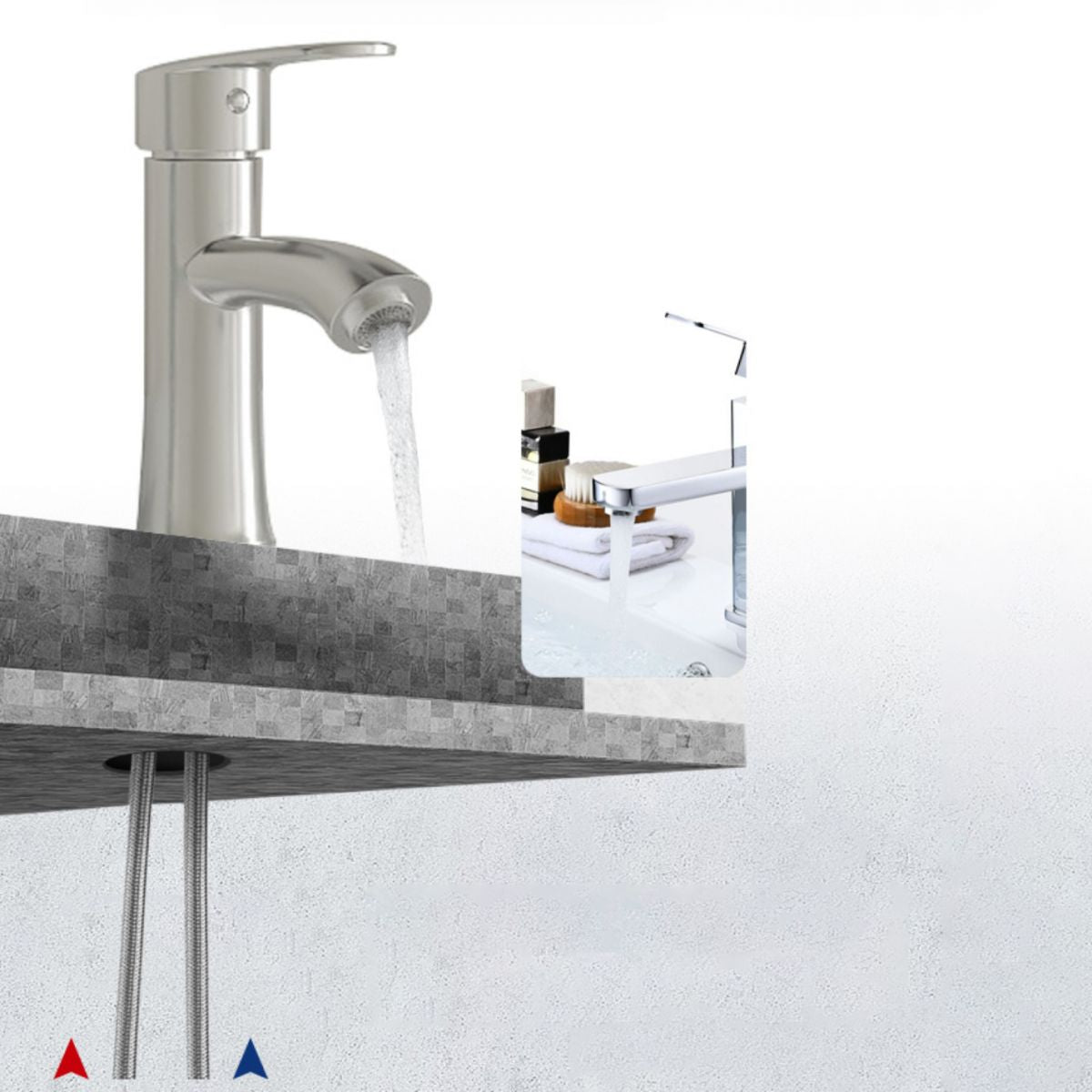 Glam Vanity Single Sink Wall Mounted 2 Doors Metal Frame Rectangular Vanity with Mirror Clearhalo 'Bathroom Remodel & Bathroom Fixtures' 'Bathroom Vanities' 'bathroom_vanities' 'Home Improvement' 'home_improvement' 'home_improvement_bathroom_vanities' 1200x1200_bba4d968-2b69-4226-836d-56c400757baf