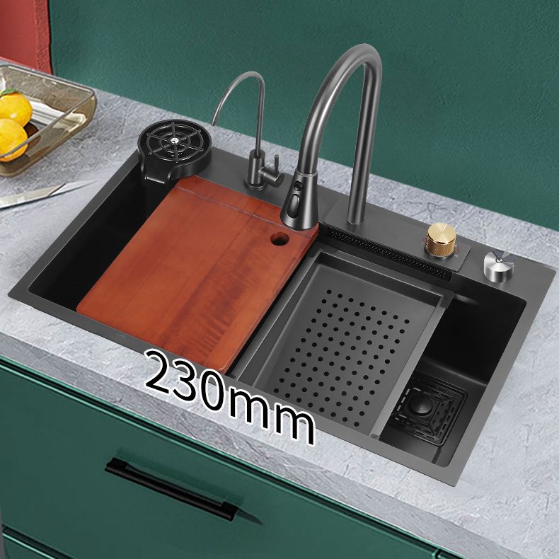 Modern Workstation Ledge Stainless Steel with Accessories and Basket Strainer Bar Sink Clearhalo 'Home Improvement' 'home_improvement' 'home_improvement_kitchen_sinks' 'Kitchen Remodel & Kitchen Fixtures' 'Kitchen Sinks & Faucet Components' 'Kitchen Sinks' 'kitchen_sinks' 1200x1200_bbb0d249-6822-4a9e-a065-ee782decc411